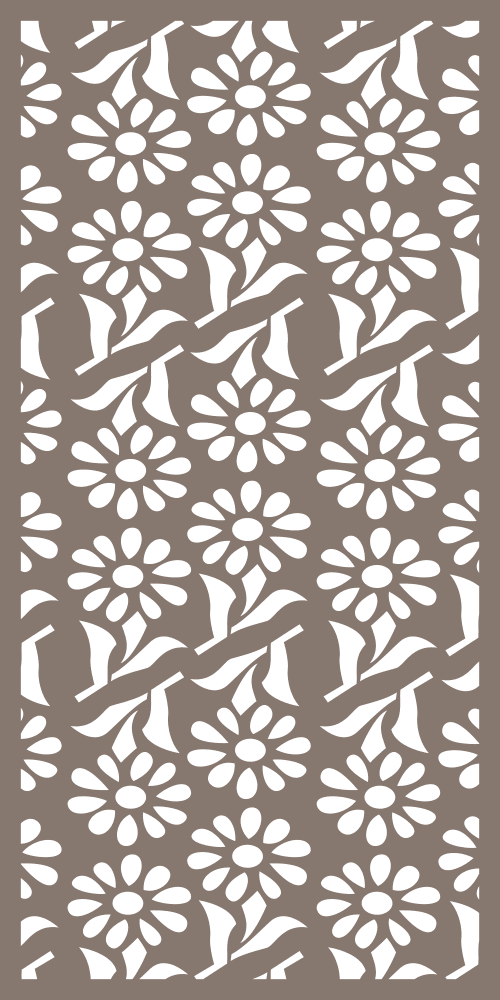 Floral Lattice Decorative Panel Vector Design for Laser Cutting