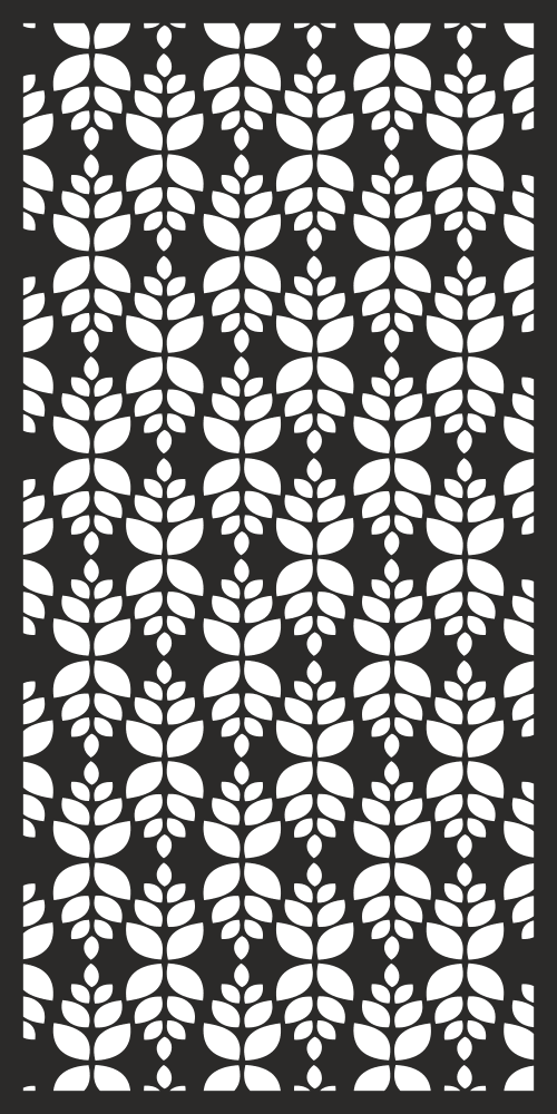 Floral Leaf Lattice CNC Screen Pattern Vector