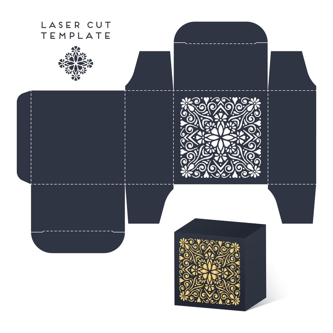 Floral Mandala Gift Box Laser Cut Template Vector File