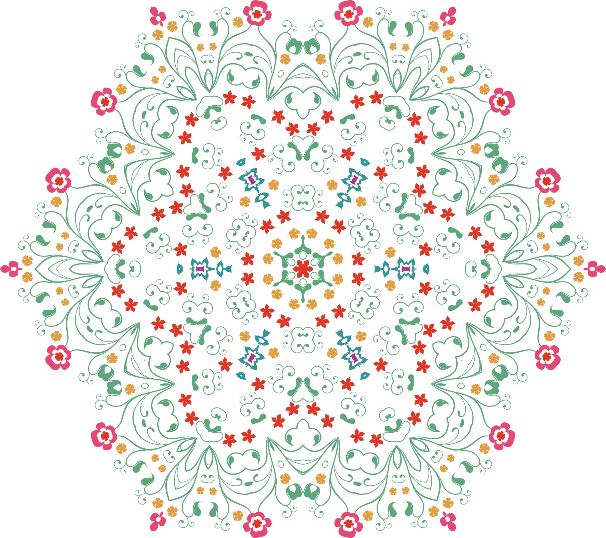 Floral Mandala Ornament Vector Design for Laser Cutting