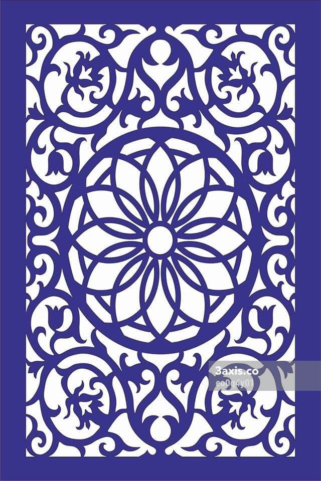 Floral Mandala Room Divider Vector DXF File for Laser Cutting