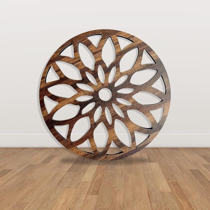 Floral Mandala Round Wall Art Vector File (SVG, DXF, CDR)