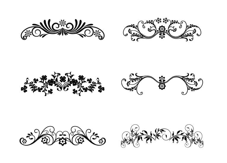 Floral Ornaments and Dividers Vector Collection for Laser Cutting