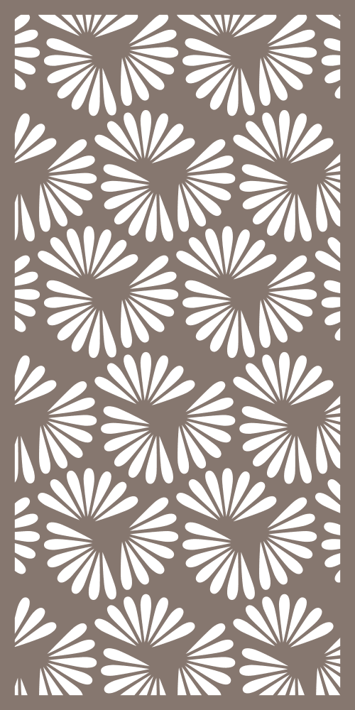 Floral Petal Lattice Panel Vector for Laser Cutting
