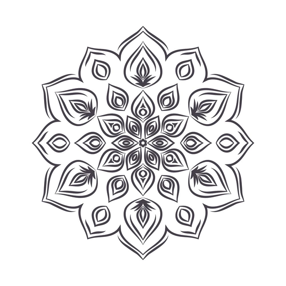 Floral Petal Mandala Laser Cut Vector Design