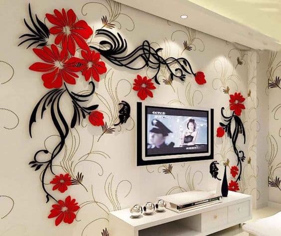 Floral Wall Art 3D Vector for Laser Cutting and Wall Decor