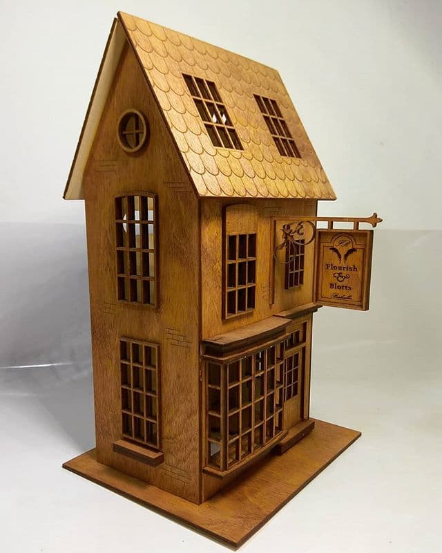 Flourish and Blotts Bookshop Laser Cut 3D Puzzle Vector