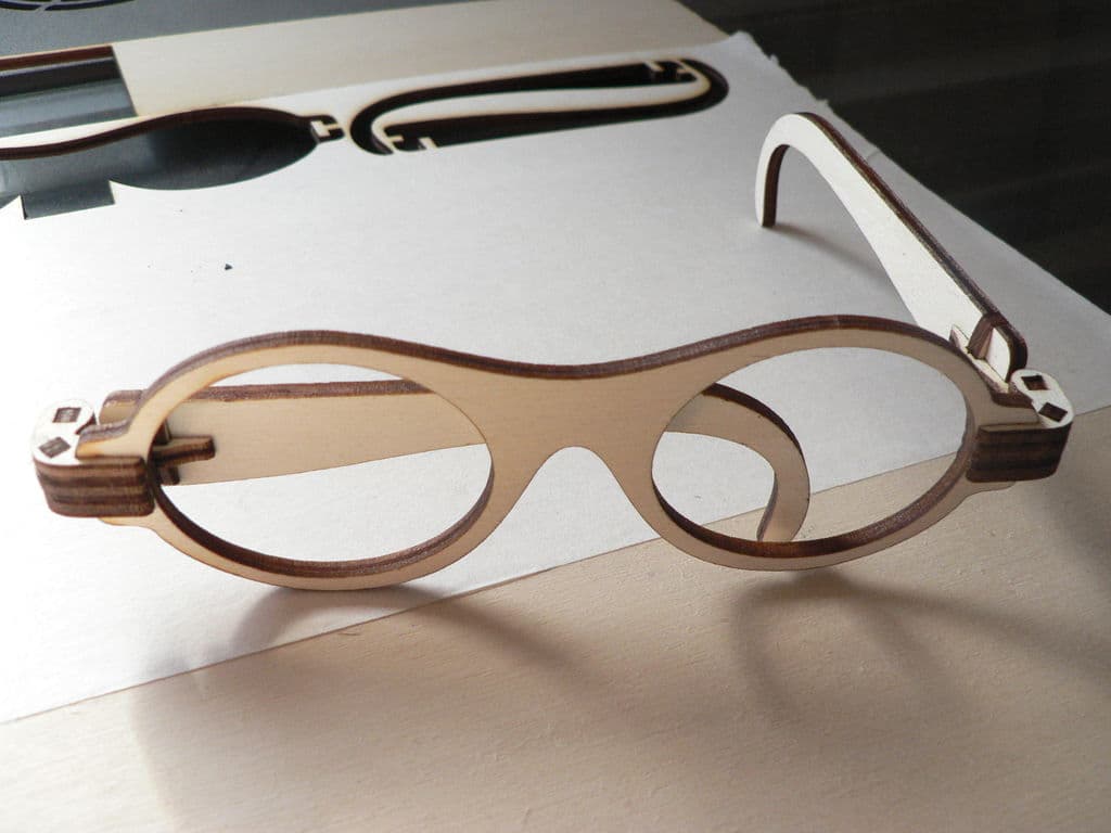 Foldable Wooden Glasses Laser Cut Vector Project