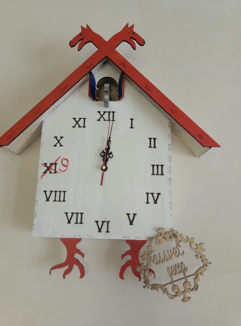 Folklore Cuckoo Clock Laser Cut Pattern SVG Vector File