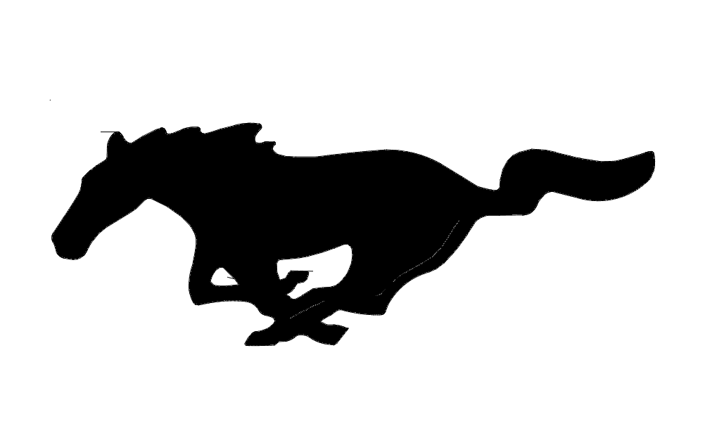 Ford Mustang Galloping Horse Silhouette Vector DXF File
