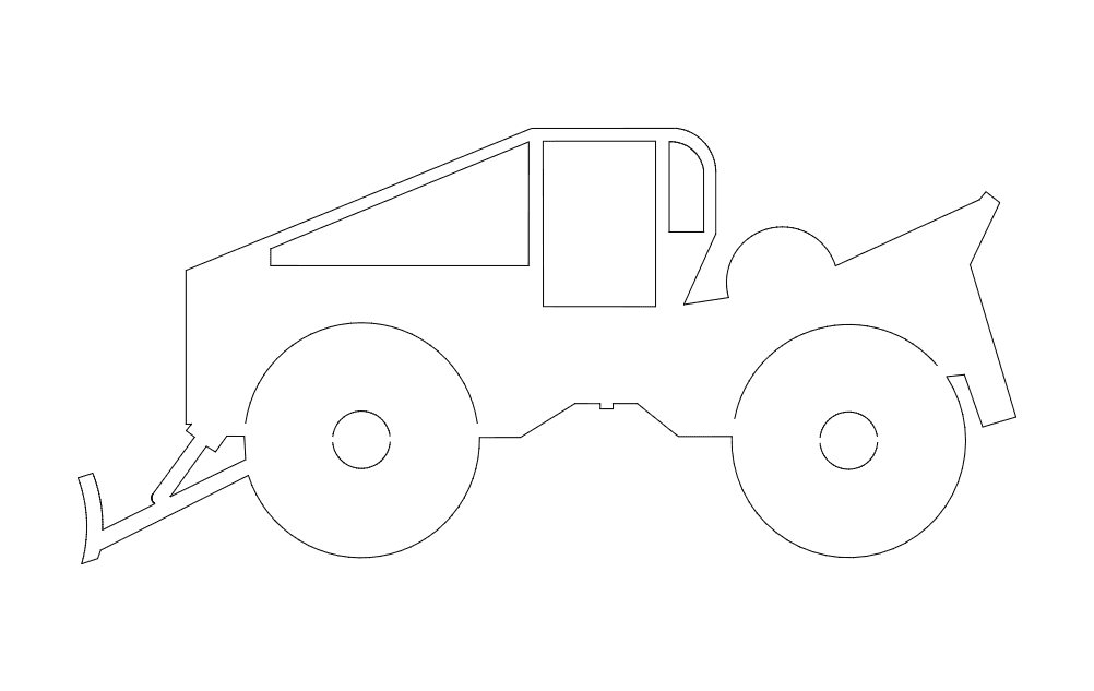 Forestry Skidder Vector Outline for CNC and Laser Cutting DXF