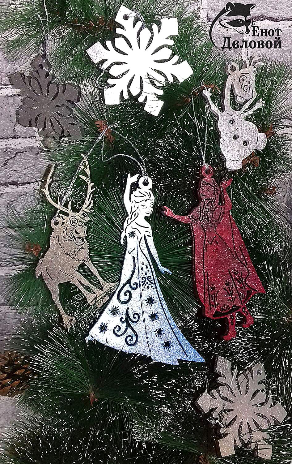 Frozen Character Christmas Tree Ornaments Laser Cut Vector Files
