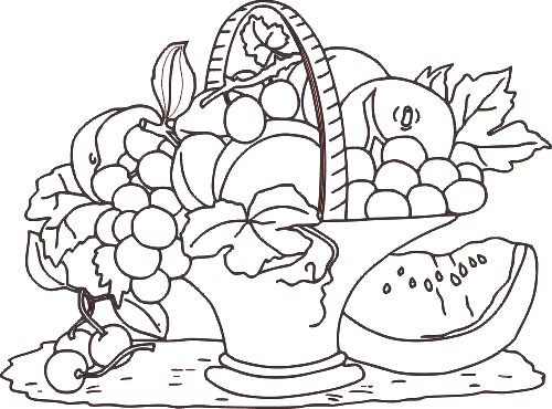 Fruit Basket Vector Design for Laser Cutting DXF File