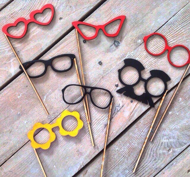 Fun Photo Booth Glasses Props DXF Vector for Laser Cutting
