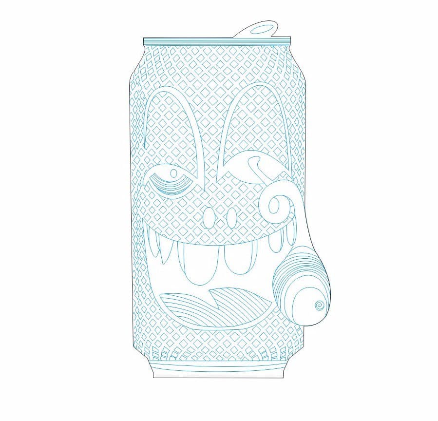 Funny Cartoon Soda Can Vector Design for Laser Cutting