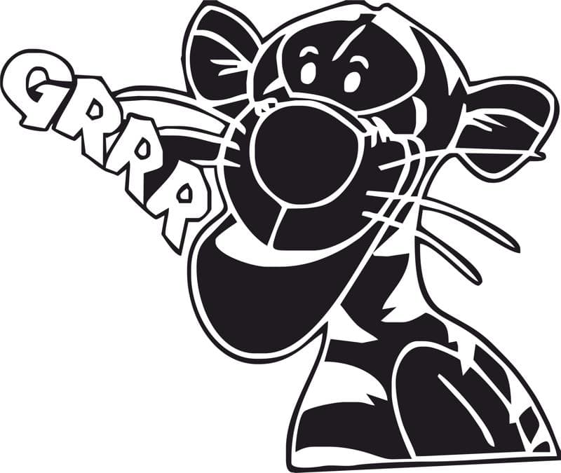 Funny Tigger Grrr Vector File for Laser Cutting