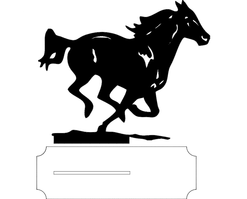 Galloping Horse Display Stand Vector DXF File