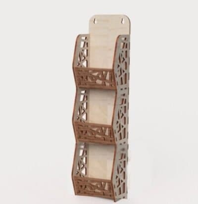 Geometric 3-Tier Wall Organizer Vector Laser Cut Plan