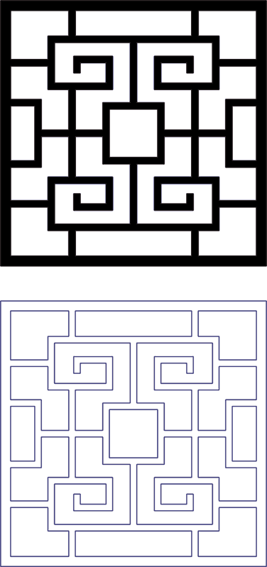 Geometric Asian Inspired Lattice Pattern Vector DXF File