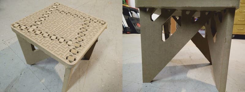 Geometric Binary Stool Laser Cut Vector File SVG