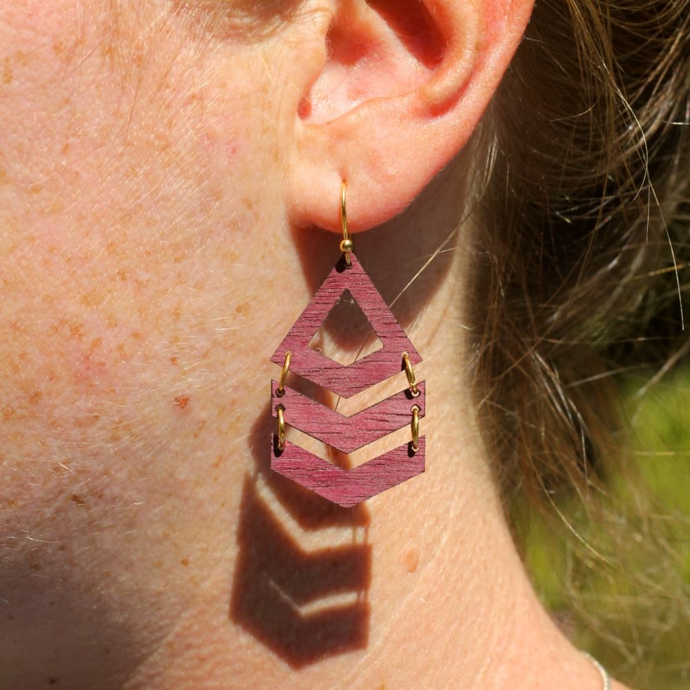 Geometric Chevron Layered Earrings Laser Cut File (DXF, SVG)