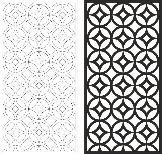 Geometric Circle Lattice Seamless Panel Laser Cut Vector File