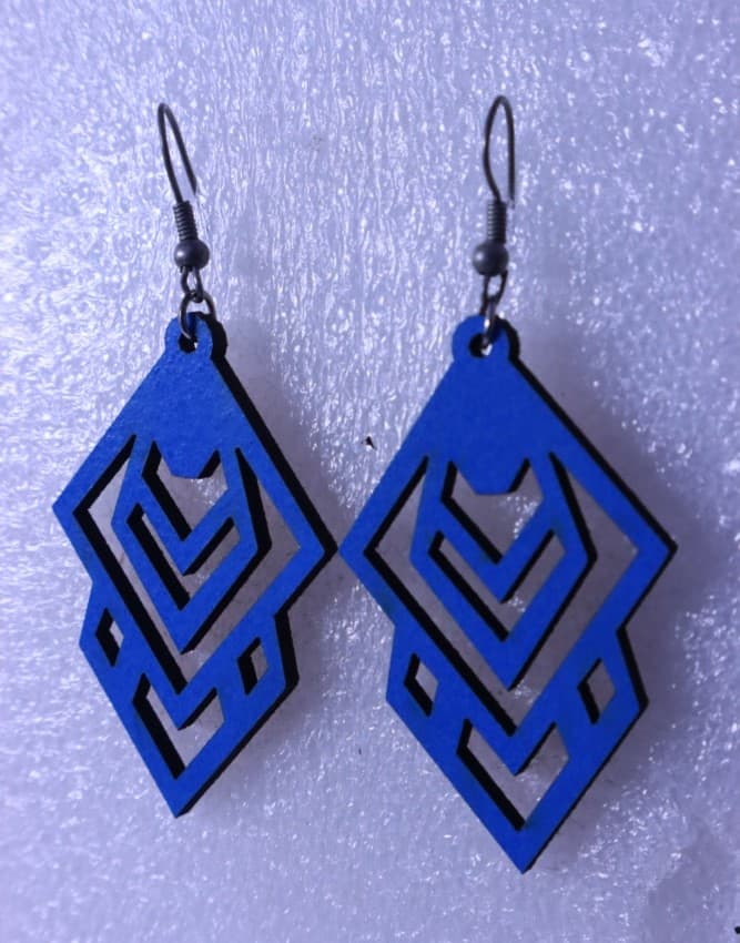 Geometric Diamond Drop Earrings Vector Laser Cut File