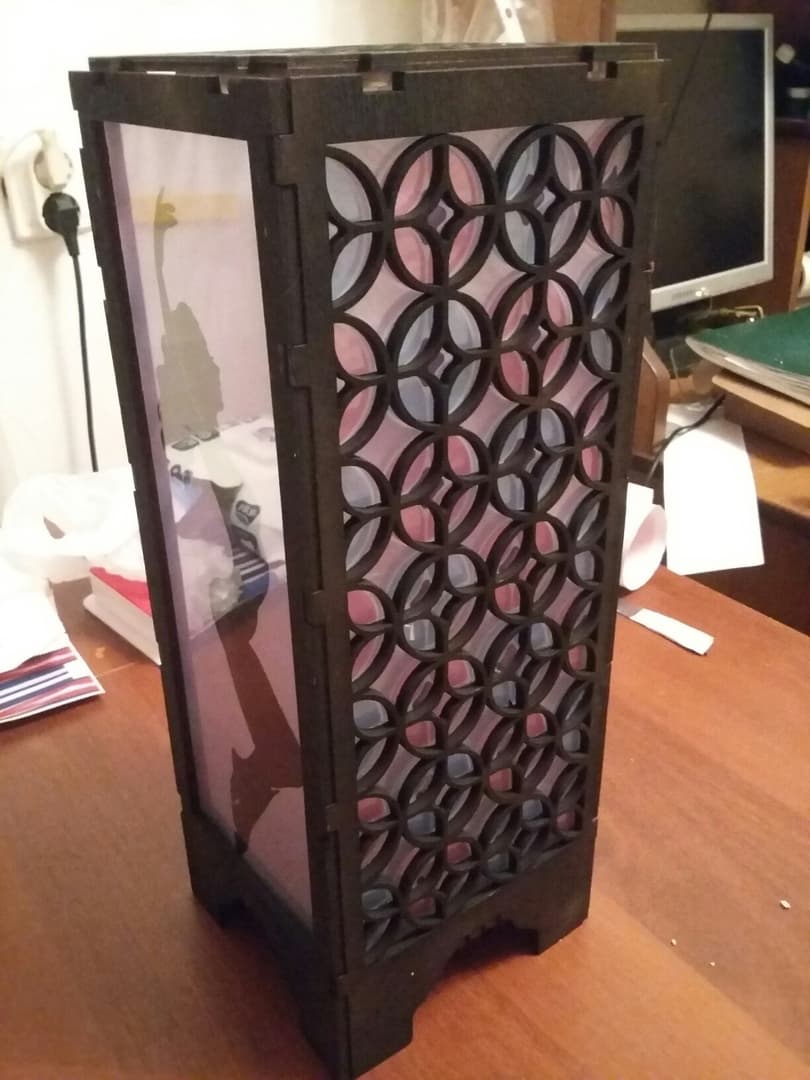 Geometric Fiona Wooden Lantern Laser Cut Template DXF CDR
