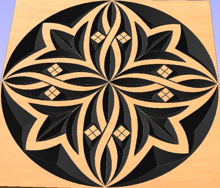 Geometric Floral Ornament Mandala Vector DXF File