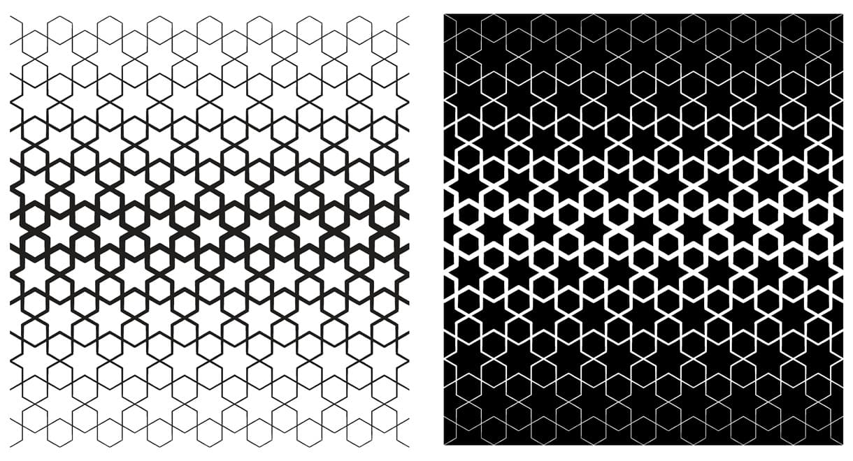 Geometric Hexagon Star Gradient Pattern DXF Vector File