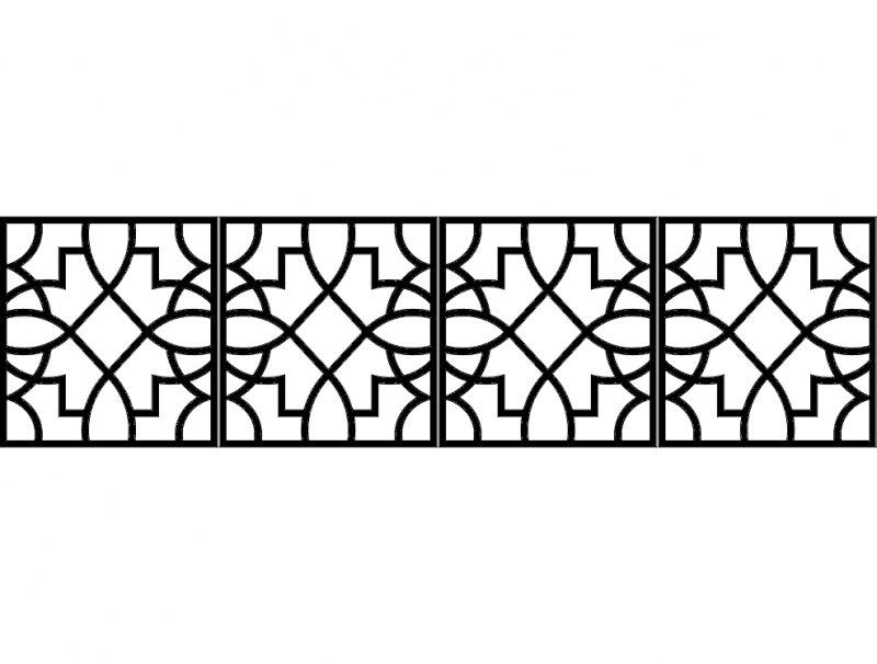 Geometric Lattice Decorative Panel Vector DXF File