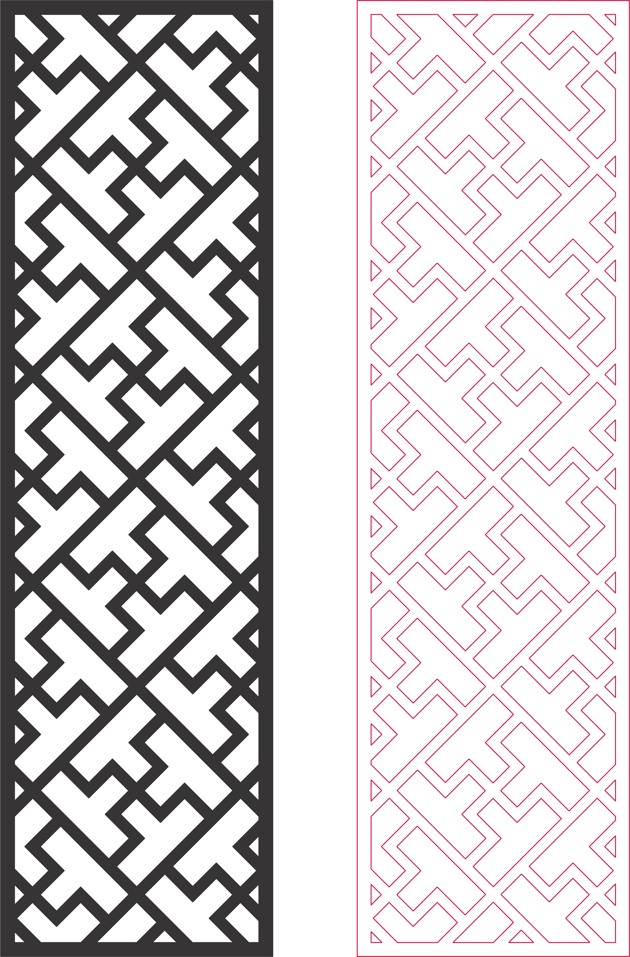 Geometric Lattice Screen Panel Vector Design DXF File