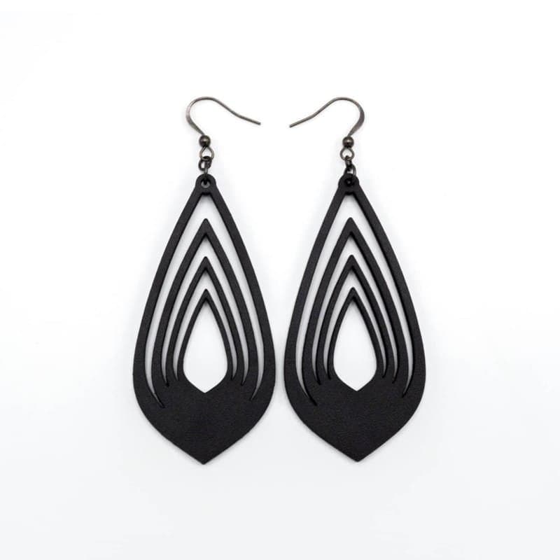 Geometric Layered Teardrop Earrings Laser Cut Vector Design (CDR)