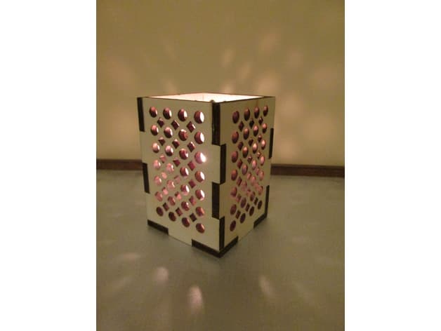 Geometric Pattern Laser Cut Box Lamp DXF File