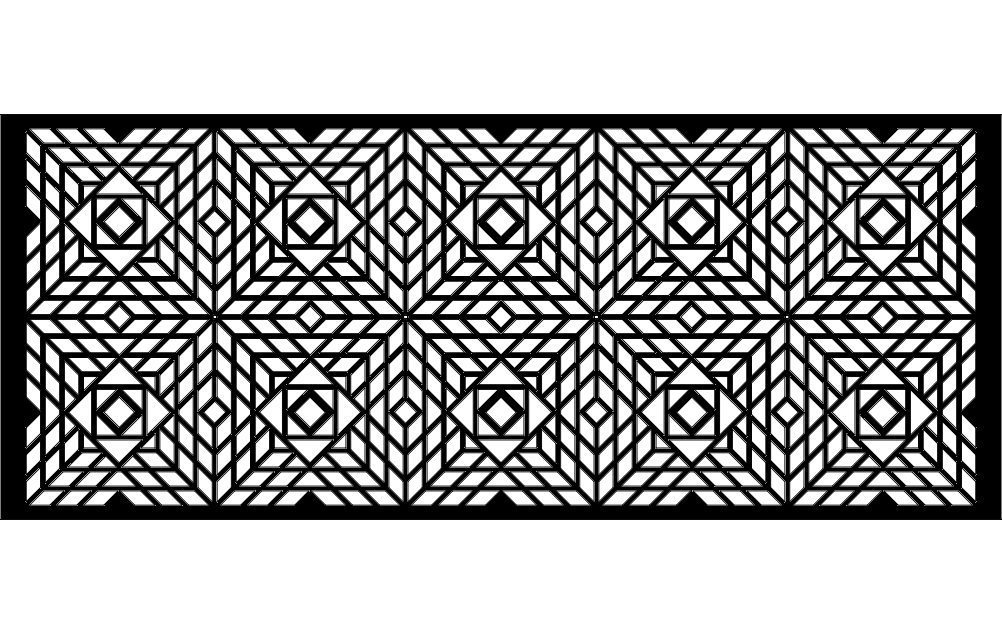 Geometric Pyramid Pattern Room Divider DXF Vector File