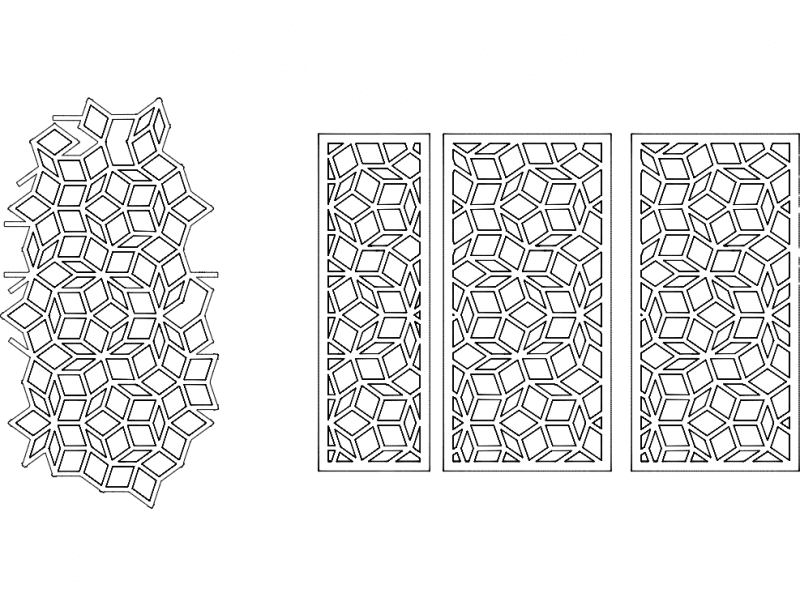 Geometric Room Divider Panel Vector File for Laser Cutting