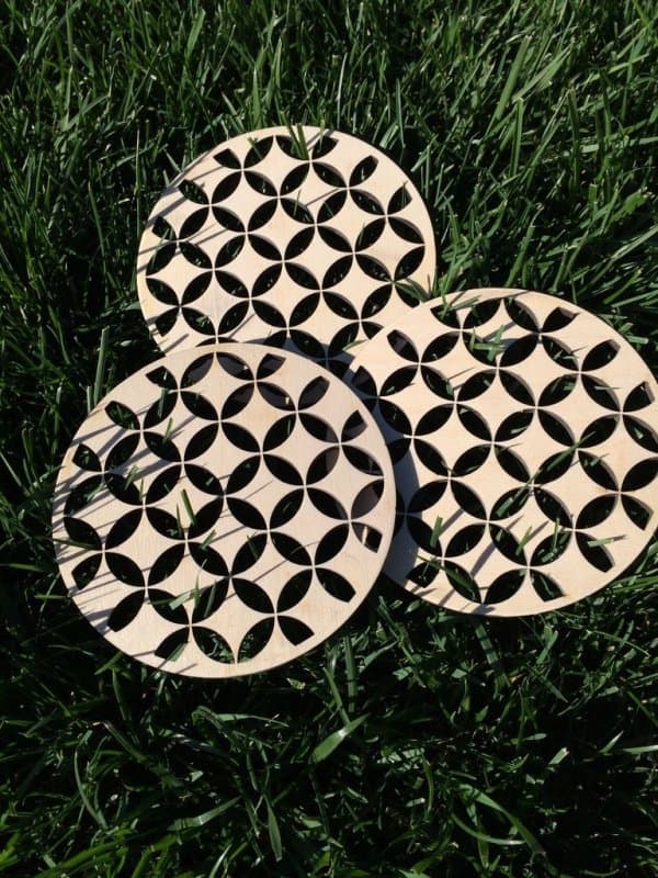 Geometric Shippo Pattern Circular Trivets Vector DXF File