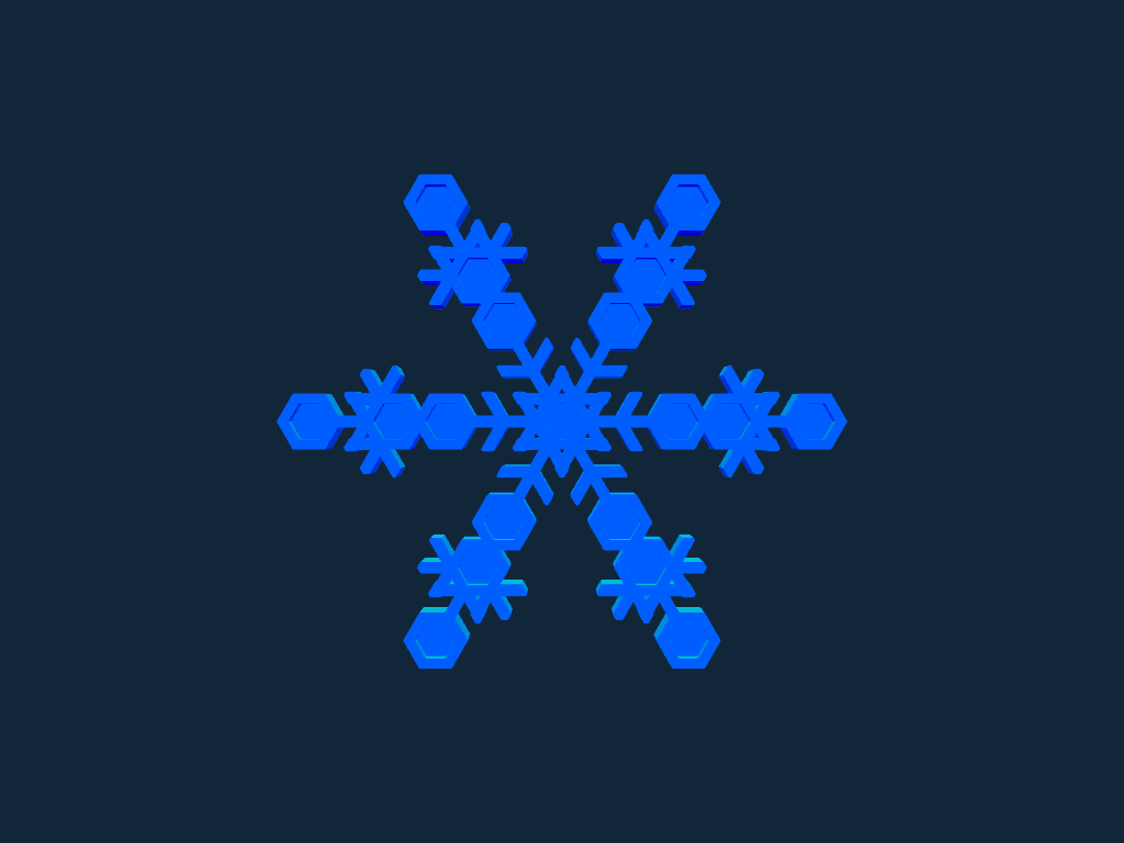 Geometric Snowflake 3D Model STL File for Laser Cutting
