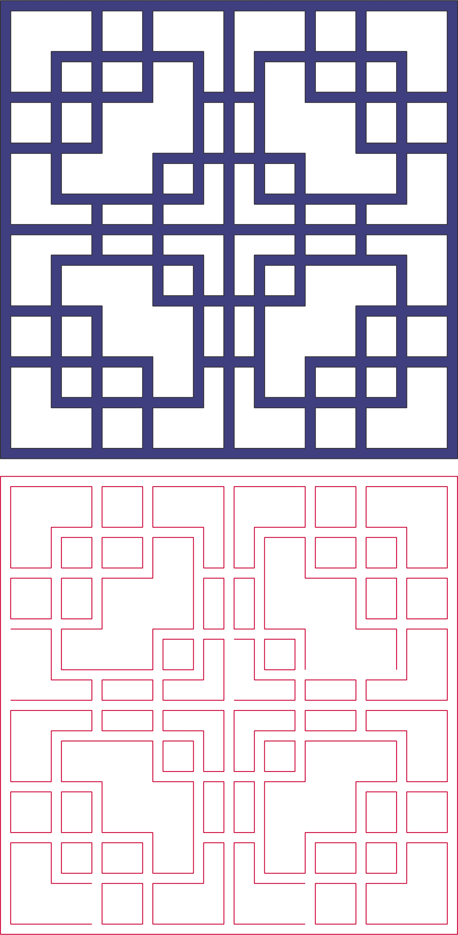 Geometric Square Lattice Pattern DXF Vector File