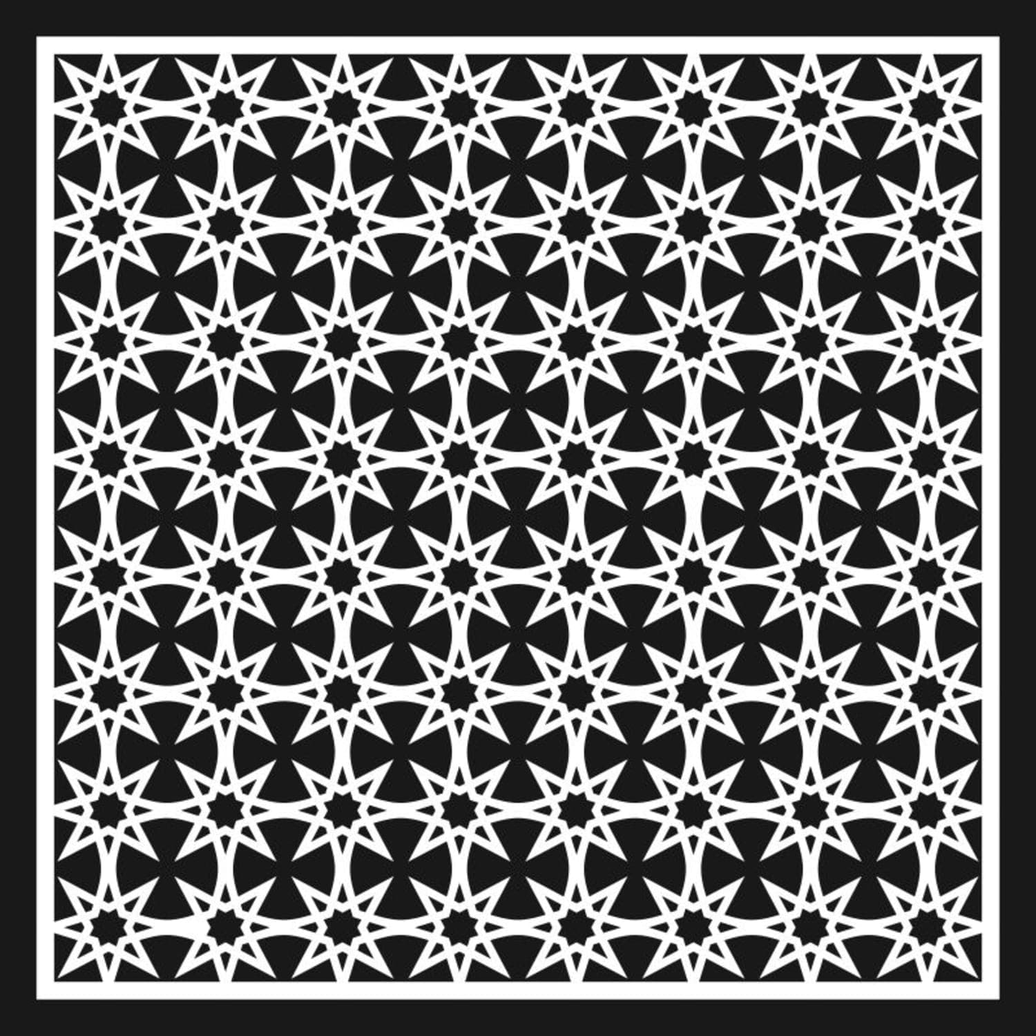 Geometric Star Jali Decorative Panel Laser Cut Vector