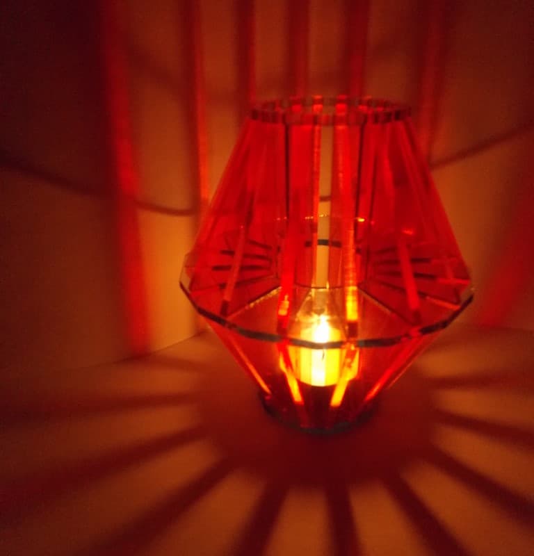 Geometric Tea Light Lantern Laser Cut File Vector
