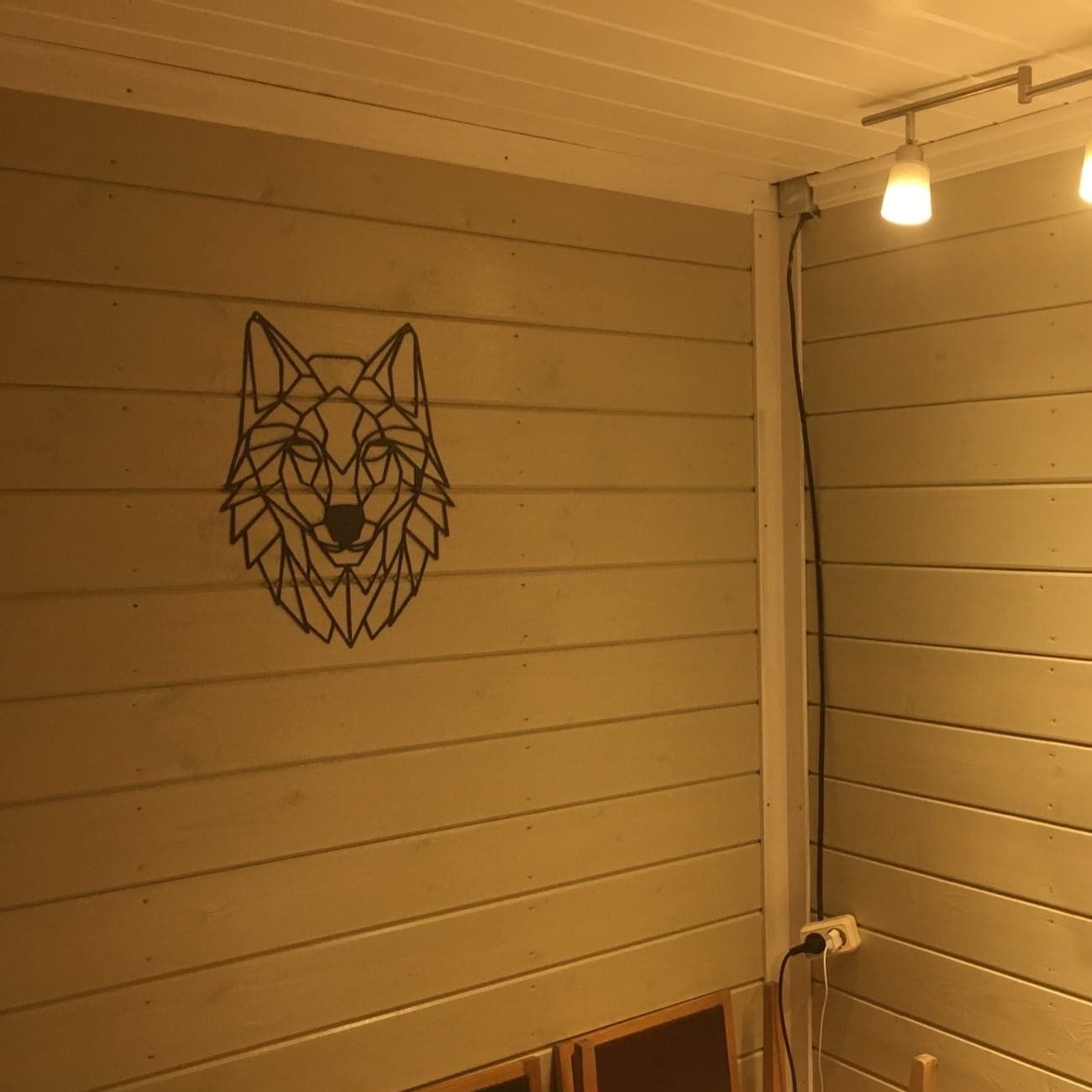 Geometric Wolf Head Wall Art Laser Cut DXF File
