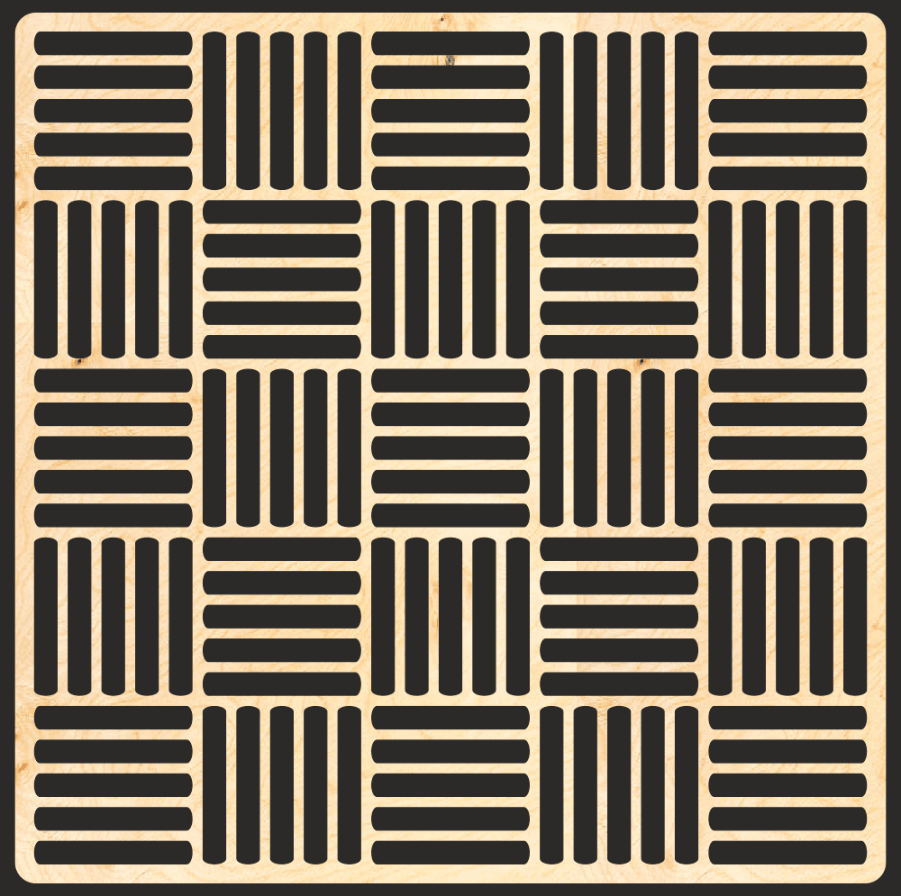 Geometric Woven Grid Laser Cut Pattern Vector File