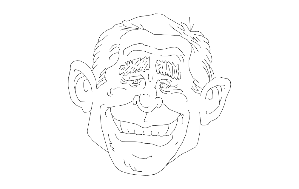 George W. Bush Caricature Vector Design for CNC DXF