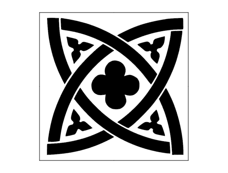 Gothic Quatrefoil Tile Laser Cut Vector File (DXF)