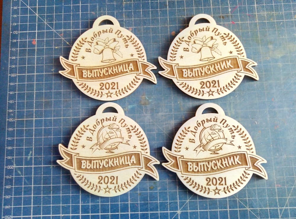 Graduation Medals Laser Cut Vector File (CDR, SVG, DXF)