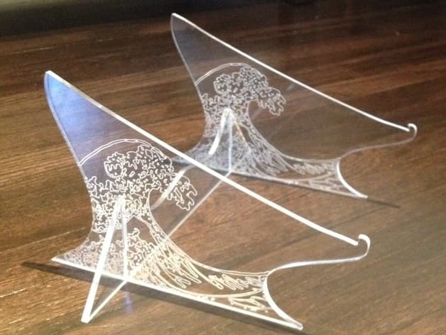 Great Wave Laptop Stand Laser Cut Vector File (SVG)