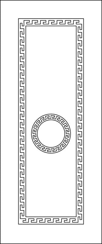 Greek Key Door Panel Design Vector for CNC Laser Cutting
