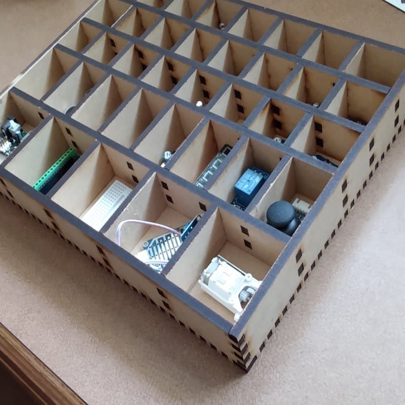 Grid Storage Organizer Box Laser Cut Vector File