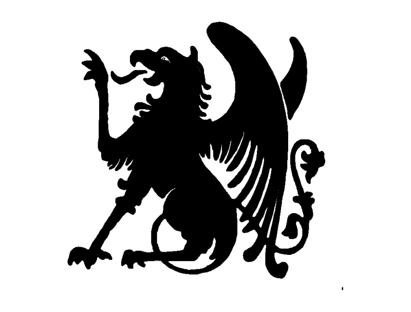 Griffin Heraldic Vector Silhouette DXF File for Laser Cutting